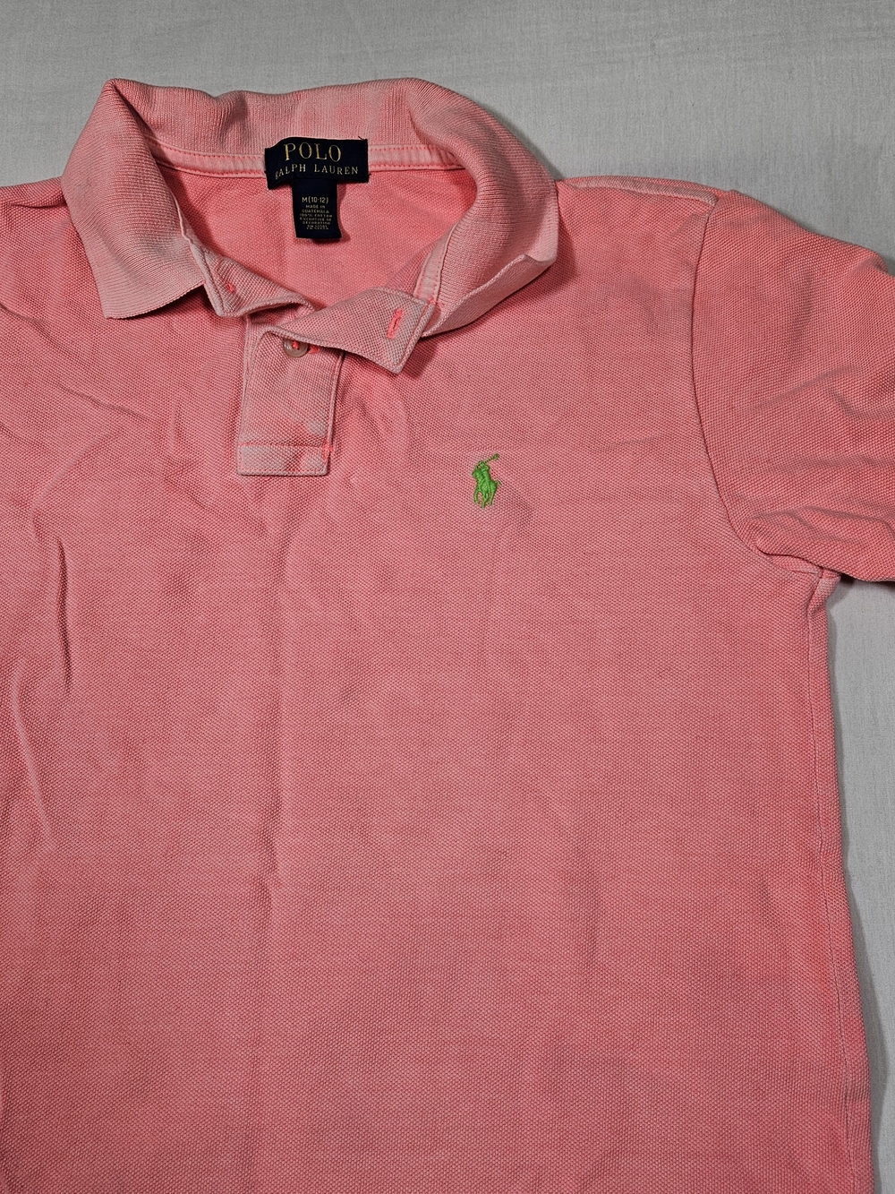 Polo Ralph Lauren Kid's Pink Cotton Mesh Polo Shirt Size M 10-12